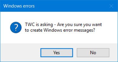 Windows Error Message Creator